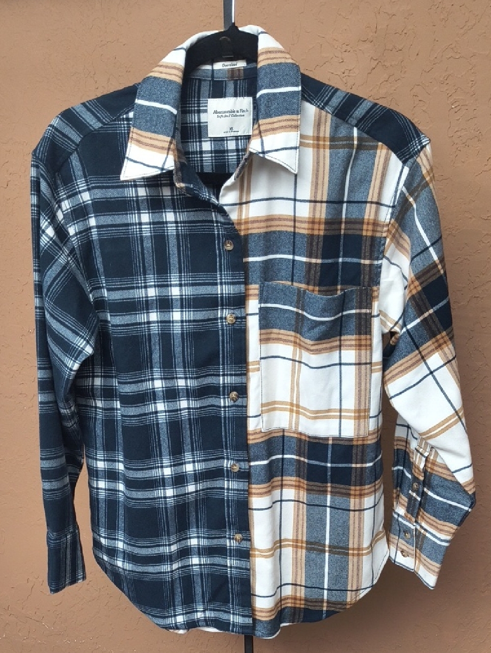 NWT Abercrombie & Fitch Soft A&F Collection Women's Oversized Plaid Button Down
